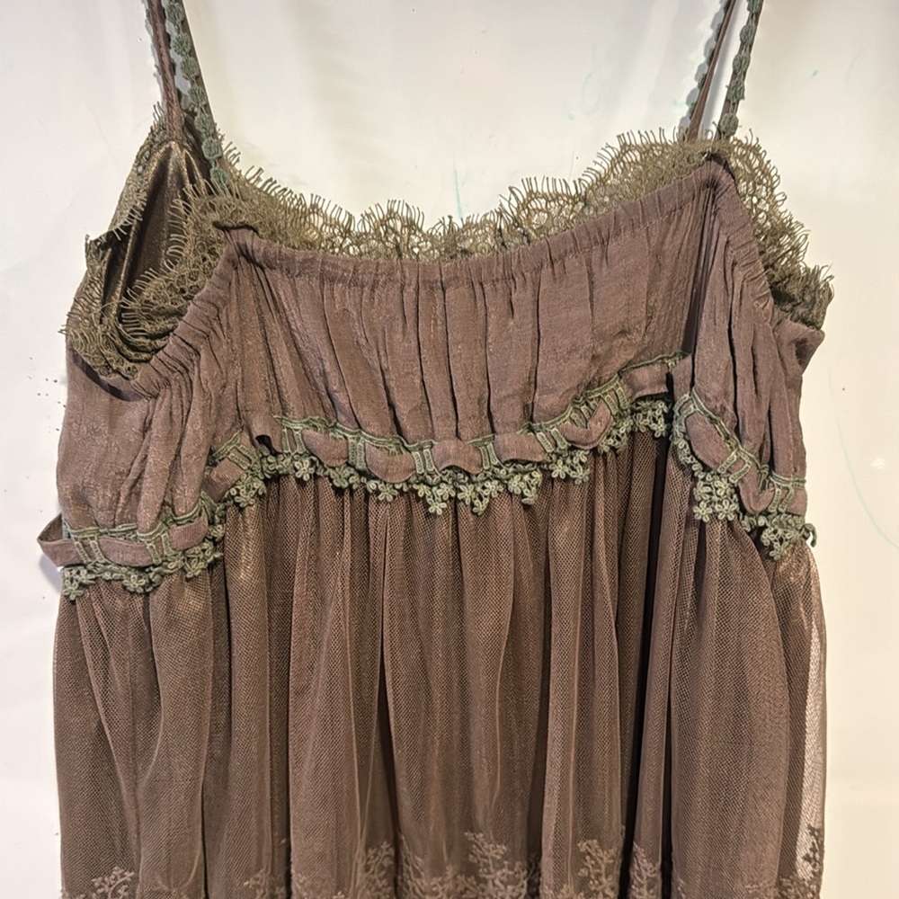 RYU new with tags summer dress size m. Short with sheer embroidered overlay - Picture 3 of 10